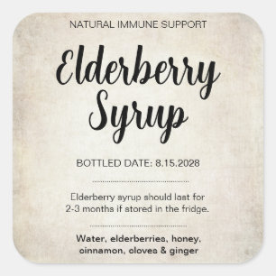 Étiquette de sirop de sureau personnalisable ZEB_0