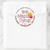 Étiquette de sirop d'érable à feu de bois avec Feu (Sac)