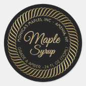 Étiquette de sirop d'érable à la frontière de la s (Devant)