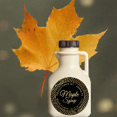 Étiquette de sirop d'érable à la frontière de la s