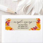 Étiquette de sirop d'érable à la frontière Feuille (En situation)