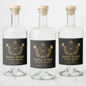 Étiquette de sirop d'érable à monogramme noir et o (Bouteilles)