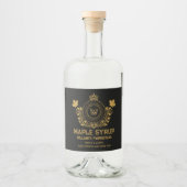 Étiquette de sirop d'érable à monogramme noir et o (Devant)