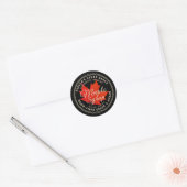 Étiquette de sirop d'érable au bois avec feuille d (Enveloppe)