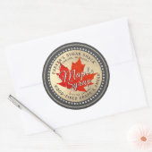 Étiquette de sirop d'érable au bois avec feuille d (Enveloppe)