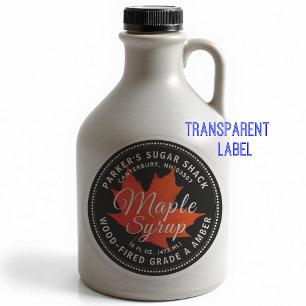 étiquette de sirop d'érable au bois de 2,5 po Feui