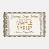 Étiquette de sirop d'érable avec valeur nutritive  (Devant)