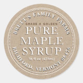 Étiquette de sirop d'érable (blanc Kraft) (Devant)