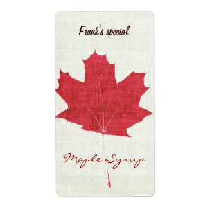 étiquette de sirop d'érable de feuille d'érable