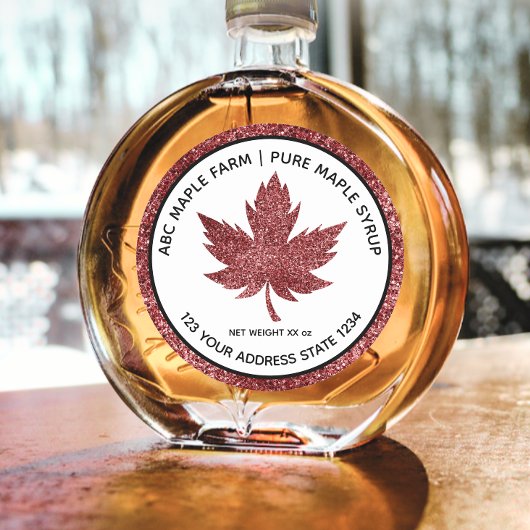 Étiquette de sirop d'érable feuille d'érable paill