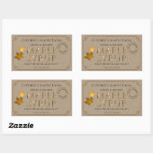 Étiquette de sirop d'érable Kraft avec Feuilles et (Feuille)