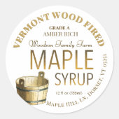 Étiquette de sirop d'érable local biologique à Buc (Devant)