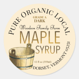 Étiquette de sirop d'érable local biologique à Buc