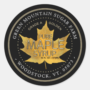 Étiquette de sirop d'érable modifiable à feuille d