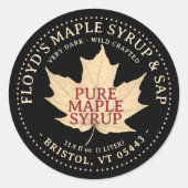 Étiquette de sirop d'érable modifiable feuille d'é (Devant)