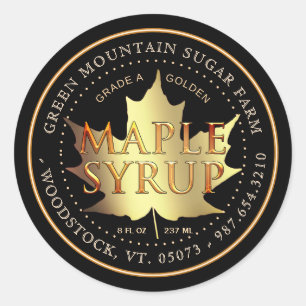 Étiquette de sirop d'érable modifiable feuille d'é