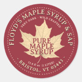 Étiquette de sirop d'érable modifiable feuille d'é (Devant)