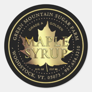 Étiquette de sirop d'érable modifiable feuille d'é