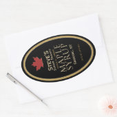 Étiquette de sirop d'érable noir à feuille rouge (Enveloppe)