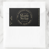 Étiquette de sirop d'érable noir et or (lot et dat (Sac)