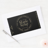 Étiquette de sirop d'érable noir et or (lot et dat (Enveloppe)
