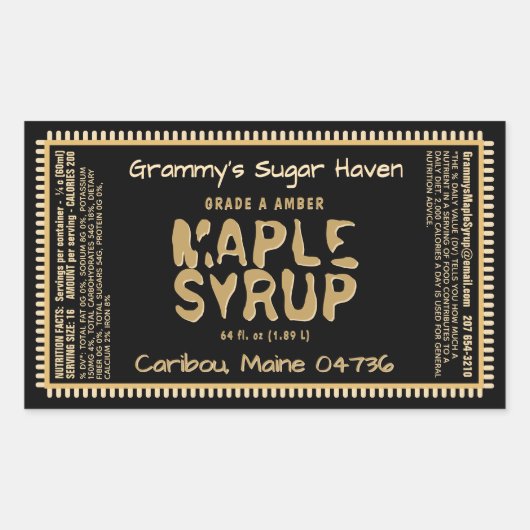 Étiquette de sirop d'érable personnalisé avec vale (Devant)