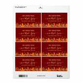 Étiquette de sirop d'érable rouge Feuille (Feuille entière)