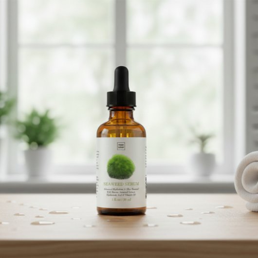 Étiquette de soin de peau Sérum de algue personnal
