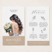 Étiquette de soin des fleurs Carte de fleuriste (Devant & derrière)
