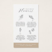 Étiquette de soin des fleurs Carte de fleuriste (Dos)