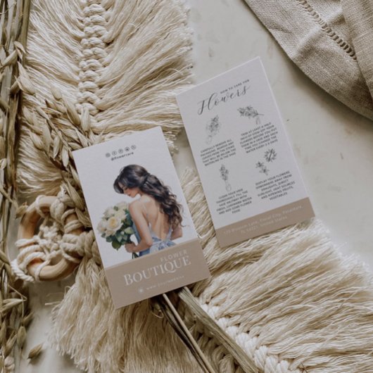 Étiquette de soin des fleurs Carte de fleuriste
