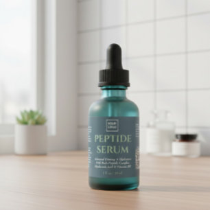 Étiquette de soins de peau de sérum de peptide pro