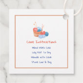 Étiquette de soins Knit et étiquette Hang (Dos)