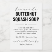 Étiquette de soupe de courge en noyer fait maison  (Étiquettes simples)