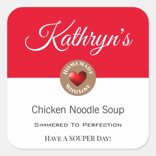 Étiquette de soupe maison personnalisé (Devant)