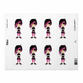 Étiquette de sticker pour fille Emo Punk (Feuille entière)