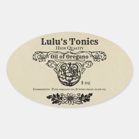 Étiquette de style apothecaire (Devant)