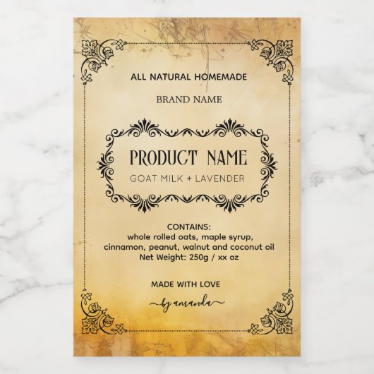 Étiquette de style apothecaire vertical (Étiquettes simples)