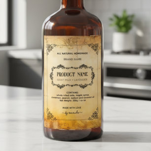 Étiquette de style apothecaire vertical