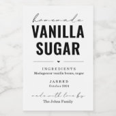 Étiquette de sucre vanillé fait maison personnalis (Étiquettes simples)