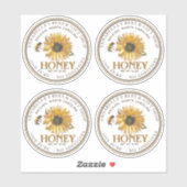 étiquette de Sunflower de 2,5 pouces de miel blanc (Feuille)