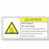 Étiquette de surface chaude de mise en garde (Devant)