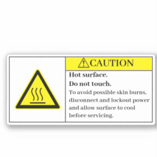 Étiquette de surface chaude de mise en garde