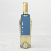 Étiquette de suspension de bouteille bleu minimal (Sur bouteille)