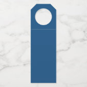 Étiquette de suspension de bouteille bleu minimal (Dos)