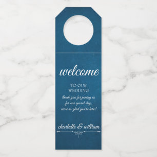 Étiquette de suspension de bouteille de bienvenue