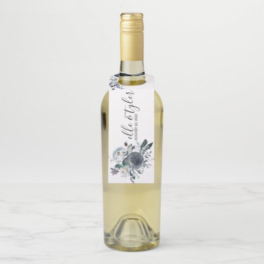 Étiquette de suspension de bouteille de vin bleu b (Sur bouteille)