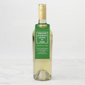 Étiquette de suspension de bouteille verte de prod (Sur bouteille)