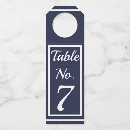 Étiquette de suspension de vin numéro de table Nav (Devant)