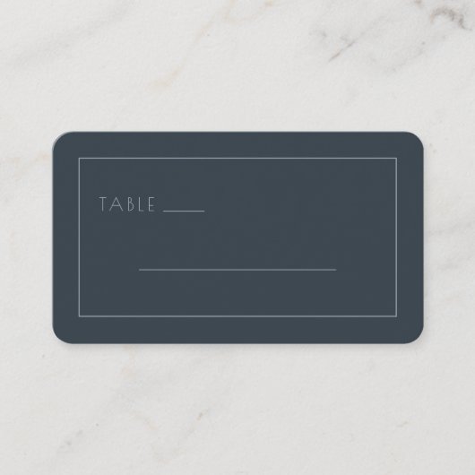 Étiquette de table minimaliste Navy élégante (Devant)